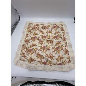 Milk Barn Milkbarn Security Blanket Roses Floral Lovey blue 18"x18"